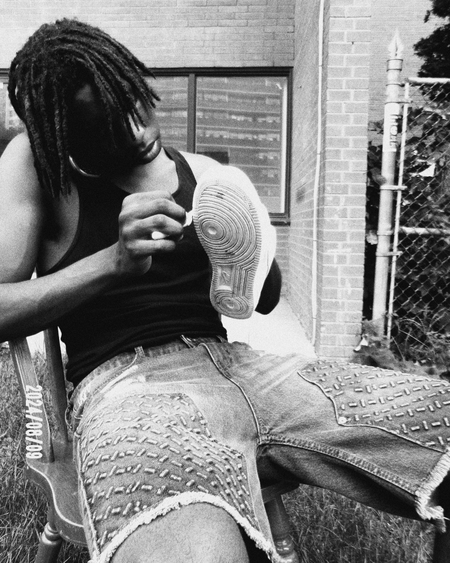 Washed Denim Jean Shorts(Grey)