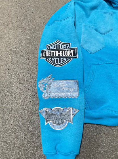 Blue Patched Racing Zip-Up