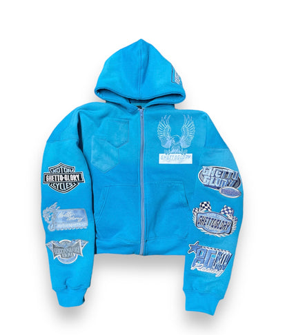 Blue Patched Racing Zip-Up